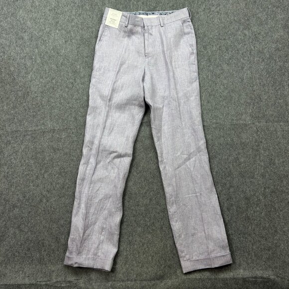 Murano Baird McNutt Alex Linen Blend Slim Fit Pants Men's Size 28 X 32 Lavender - Picture 2 of 12